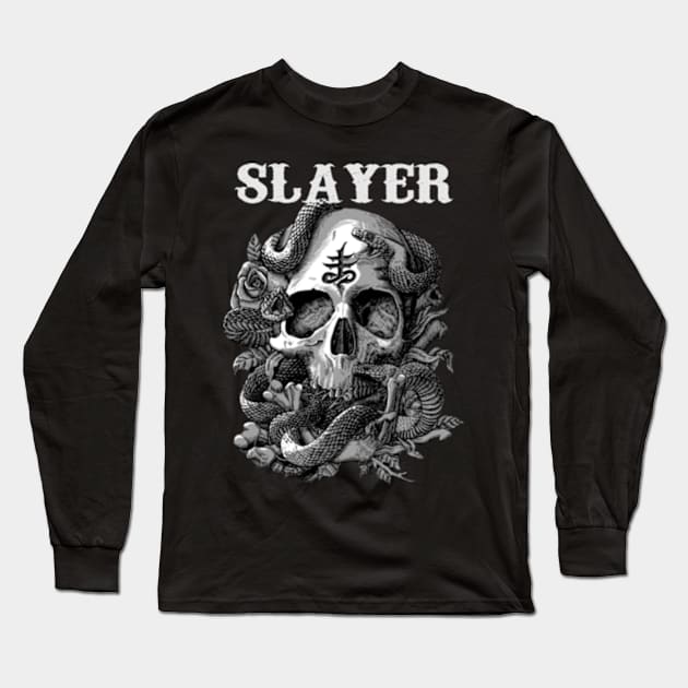 SLAYER BAND MERCHANDISE Long Sleeve T-Shirt by Rons Frogss